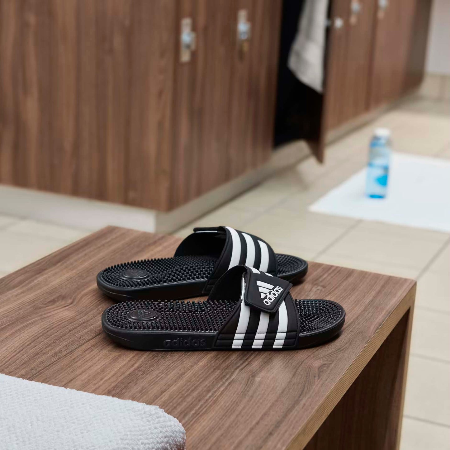 Adidas Adissage Slides Black White