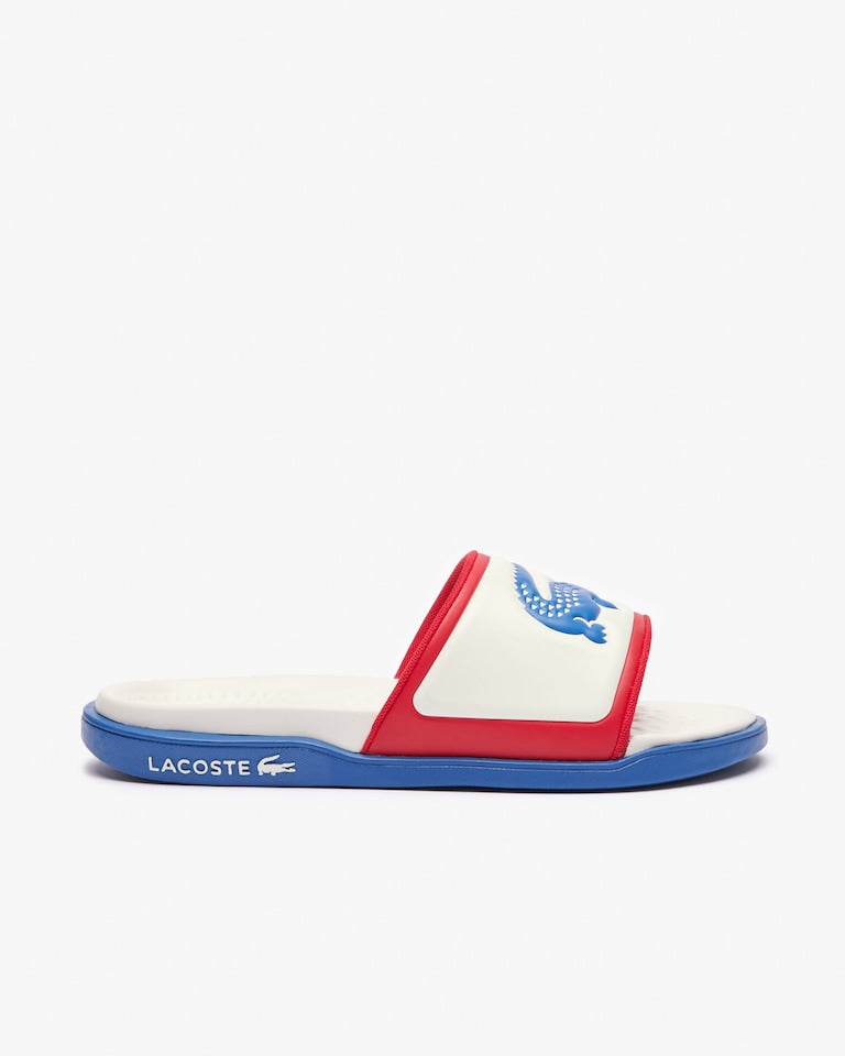 Lacoste Croco Dualiste Slides - Bleu/Rouge