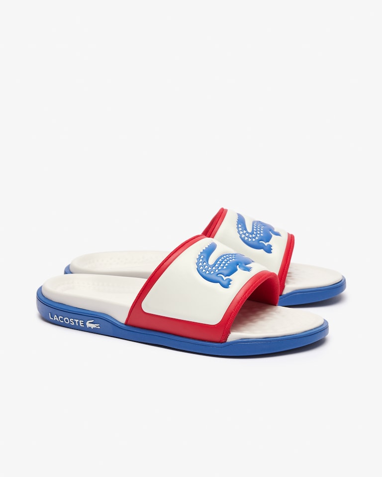 Lacoste Croco Dualiste Slides - Bleu/Rouge
