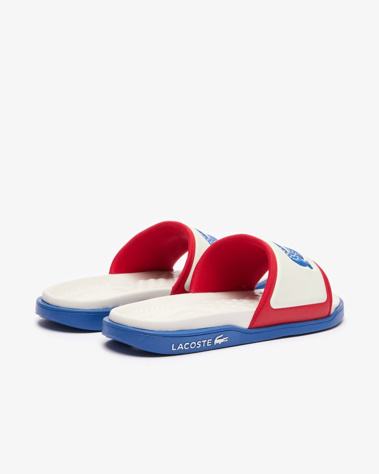 Lacoste Croco Dualiste Slides - Bleu/Rouge