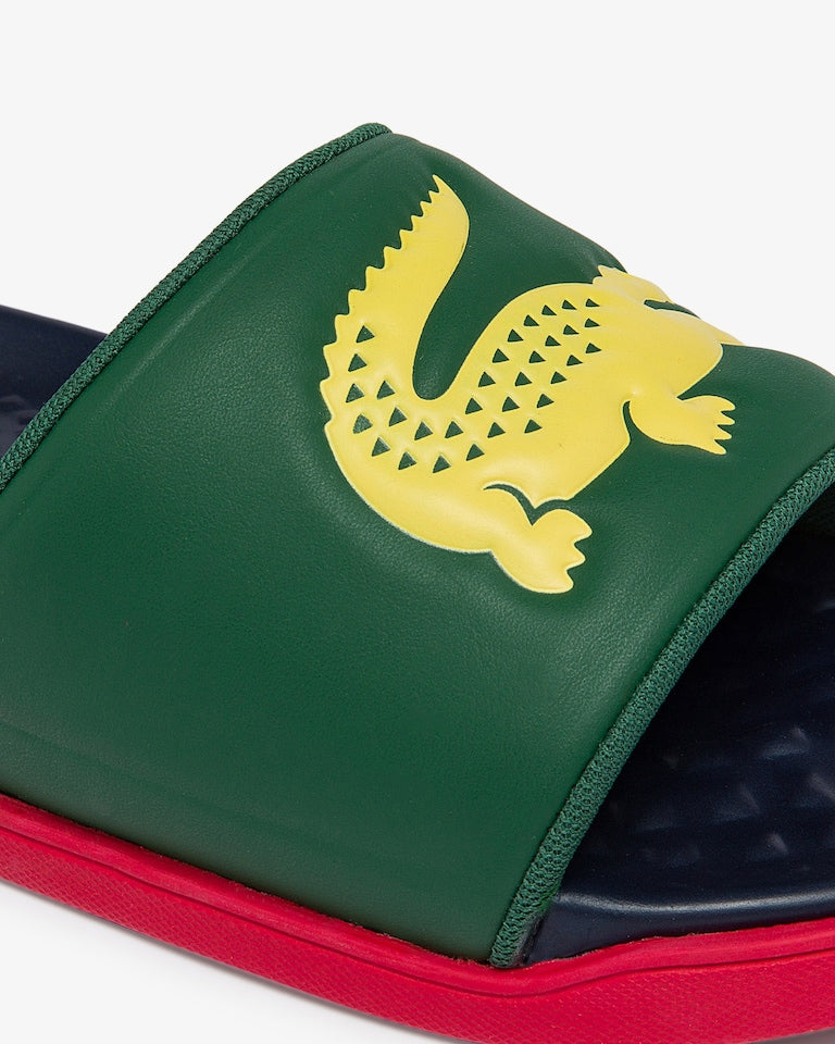 Lacoste Croco Dualiste Slides - Vert/Rouge