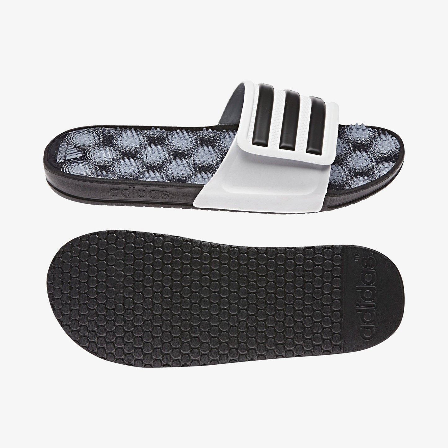 Adidas Grey & Black Adissage 2.0 Striped