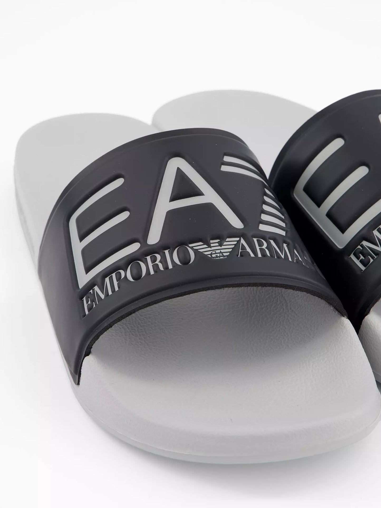 Emporio Armani Slides avec logo EA7 Noir/blanc