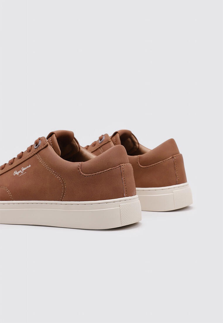 Pepe Jeans brown leather sneakers
