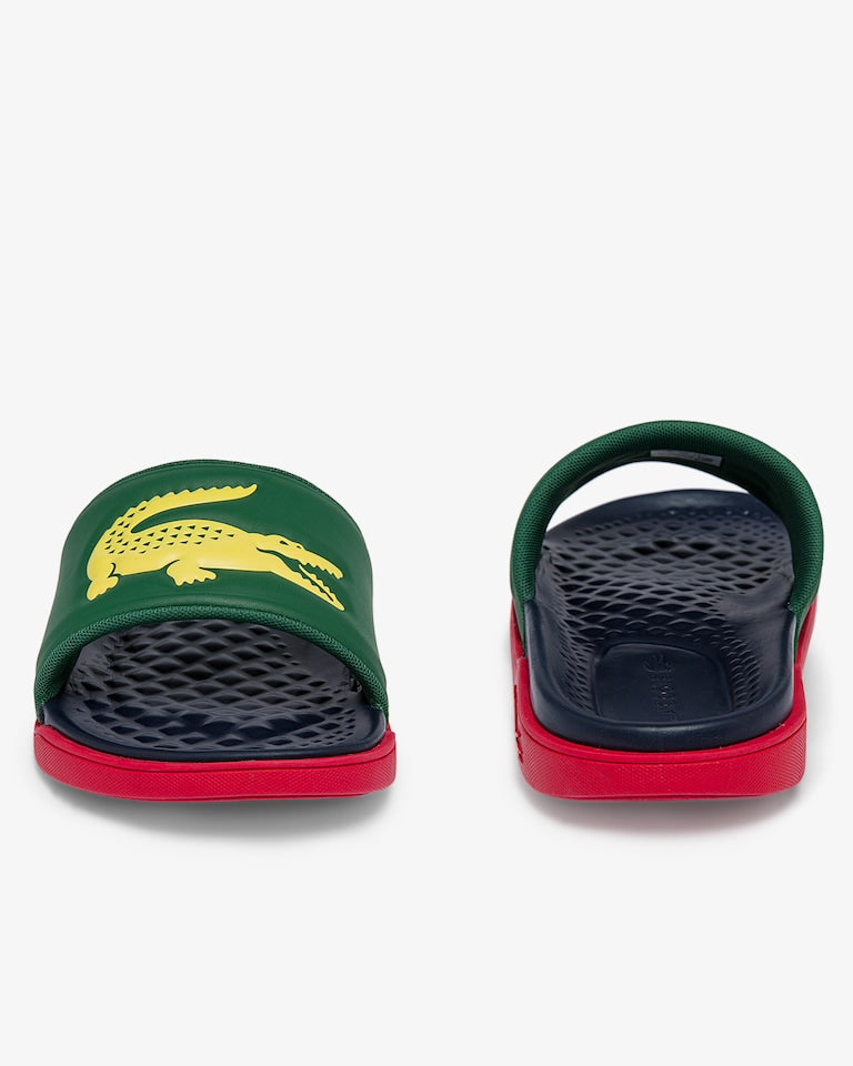 Lacoste Croco Dualiste Slides - Vert/Rouge
