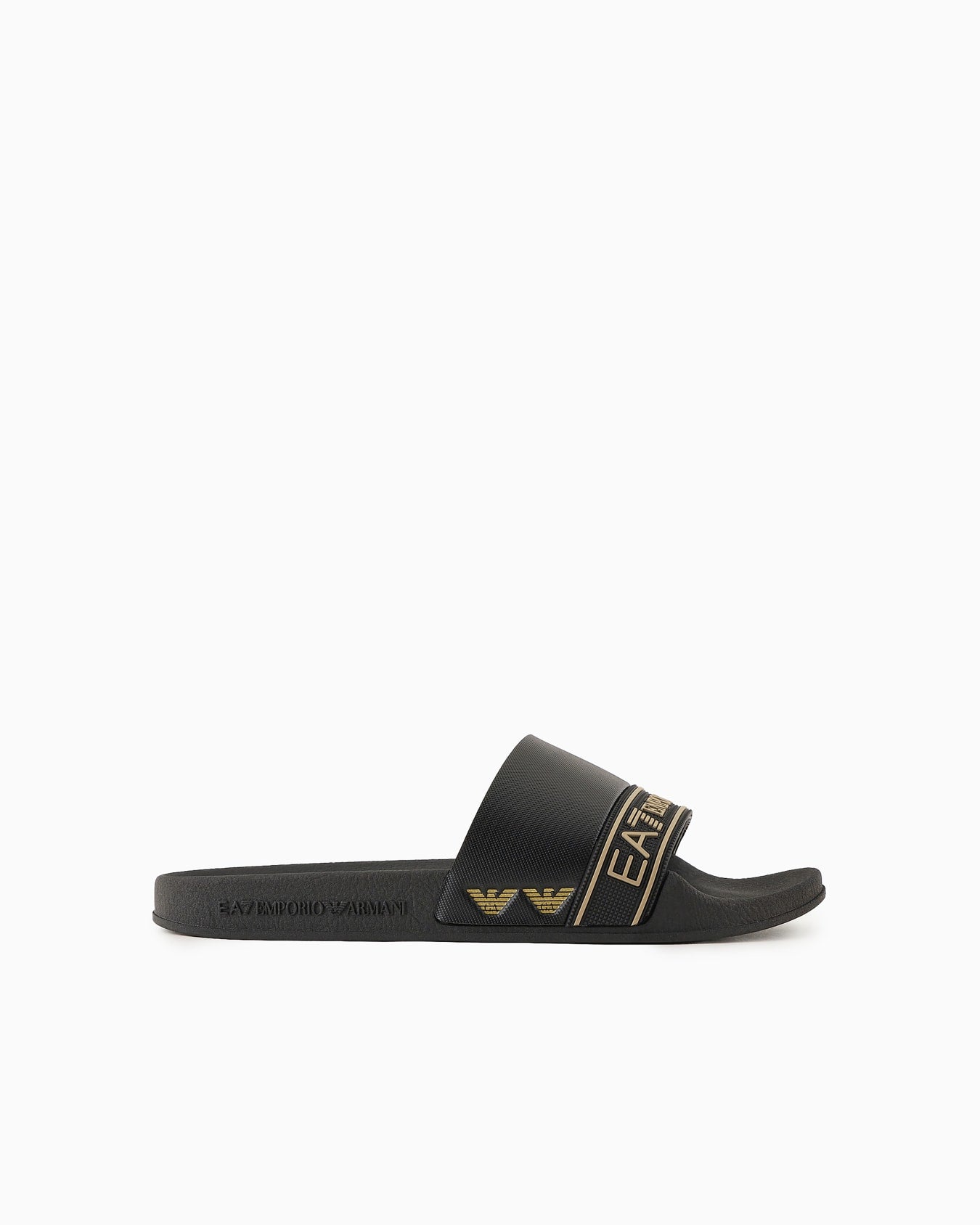 Emporio Armani Slides avec logo EA7 Noir/gold