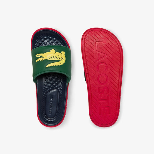 Lacoste Croco Dualiste Slides - Vert/Rouge