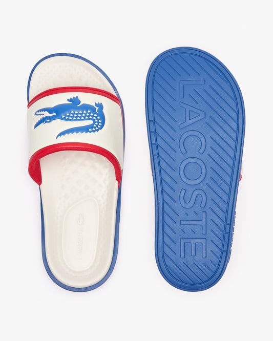 Lacoste Croco Dualiste Slides - Bleu/Rouge