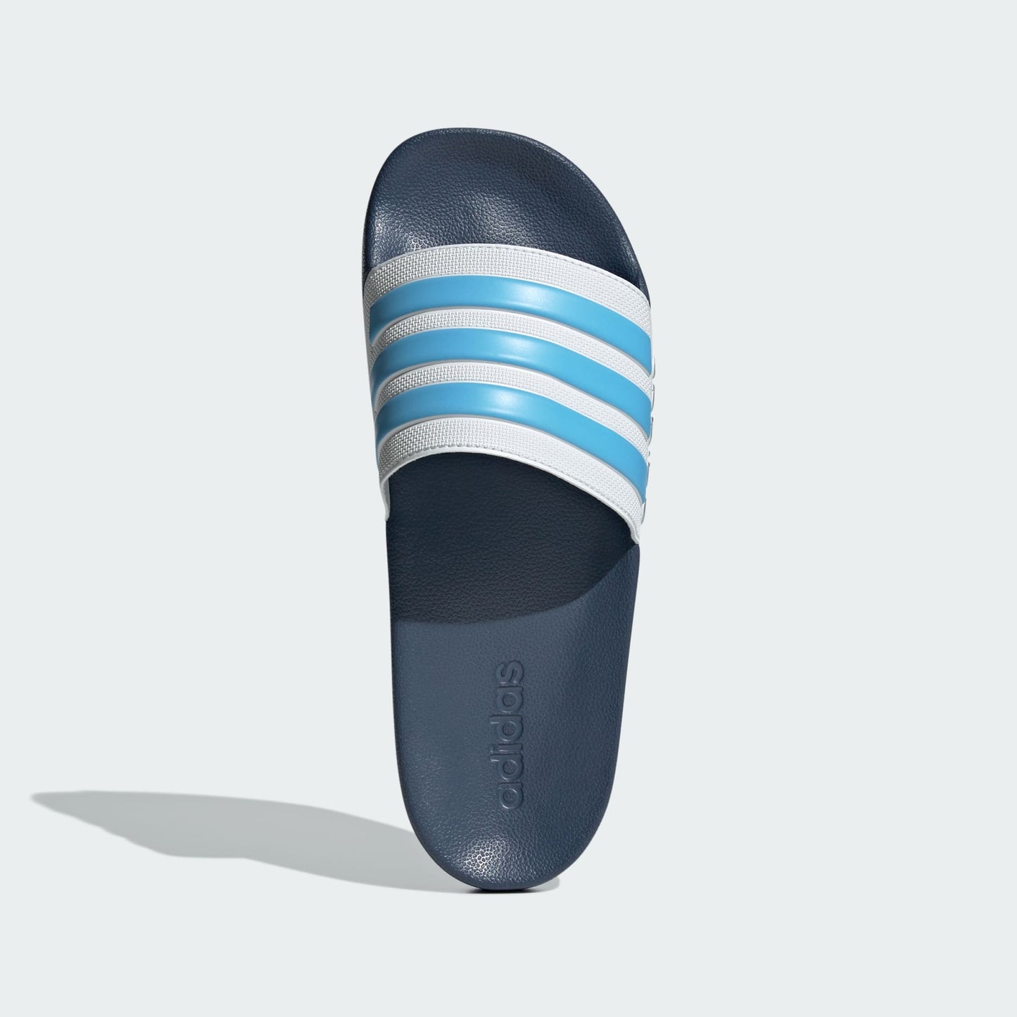 Adidas Adilette Shower Slides, White Blue