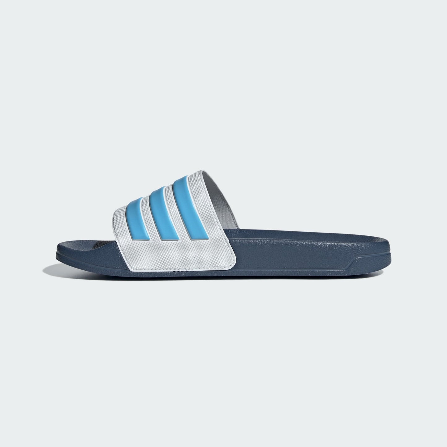 Adidas Adilette Shower Slides, White Blue