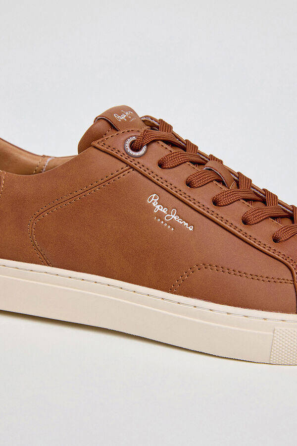 Pepe Jeans brown leather sneakers