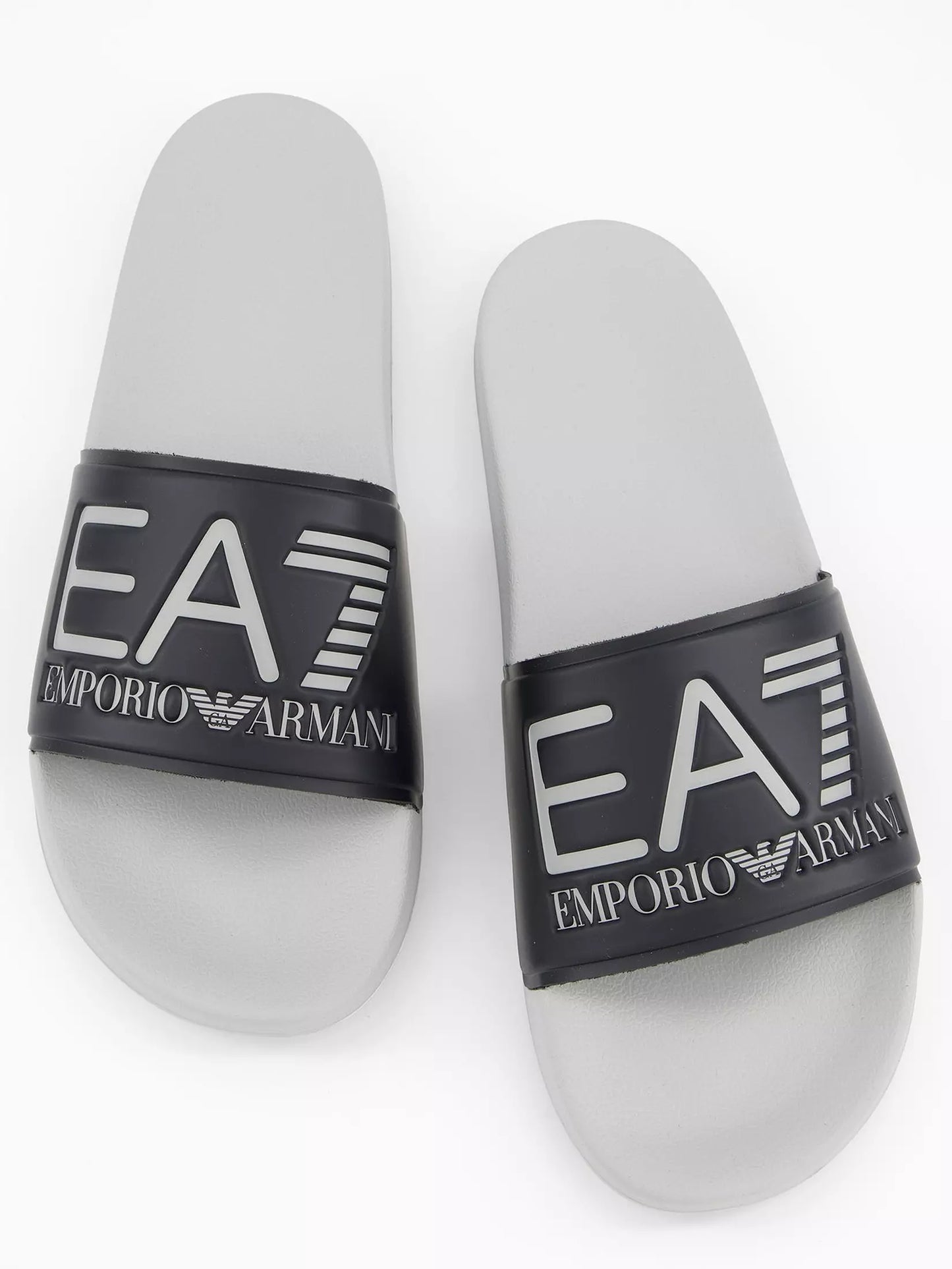 Emporio Armani Slides avec logo EA7 Noir/blanc