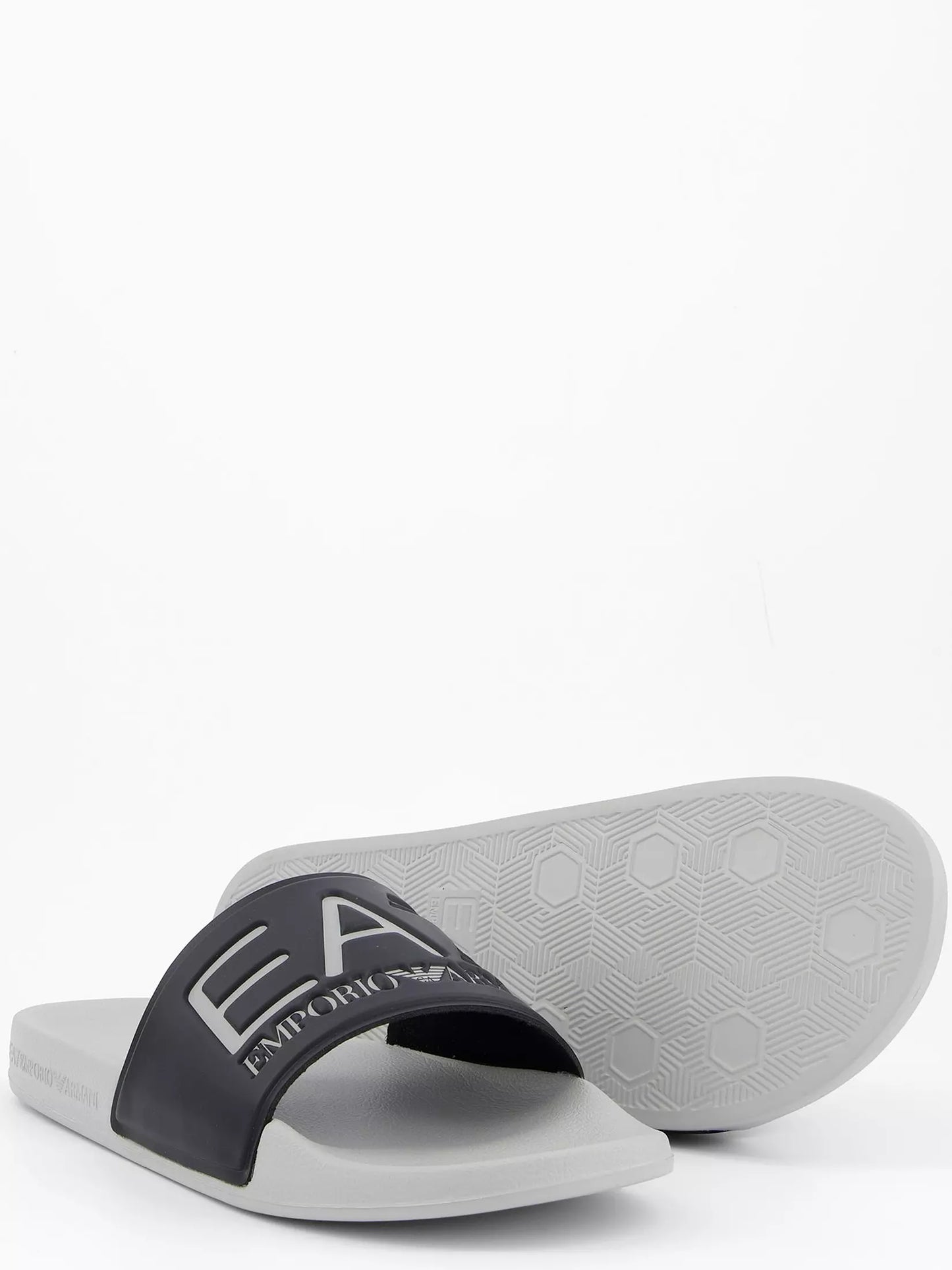 Emporio Armani Slides avec logo EA7 Noir/blanc