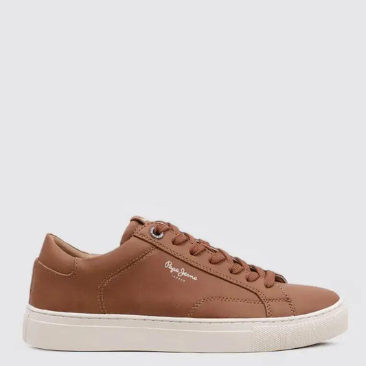 Pepe Jeans brown leather sneakers