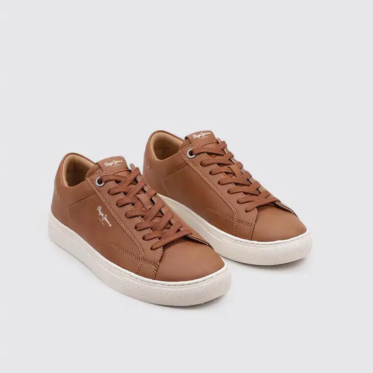 Pepe Jeans brown leather sneakers