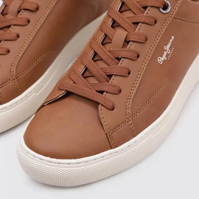 Pepe Jeans brown leather sneakers